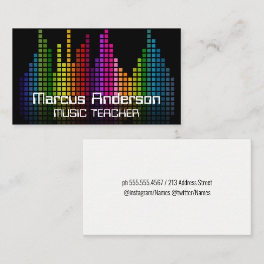 Kleurrijke Geluidsbalk Equalizer Visitekaartje (Voorkant / Achterkant)