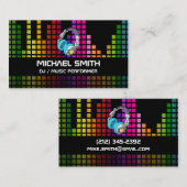 Kleurrijke geluidsbalk-equalizer visitekaartje (Voorkant / Achterkant)