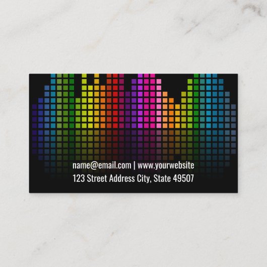 Kleurrijke Geluidsbar Equalizer Visitekaartje (Achterkant)