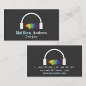 Kleurrijke geluidsgolven, Deejay, zwart Visitekaartje (Voorkant / Achterkant)