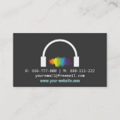 Kleurrijke geluidsgolven, Deejay, zwart Visitekaartje (Achterkant)