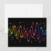 Kleurrijke geluidsgolven muzieknoten briefkaart (Voorkant / Achterkant)