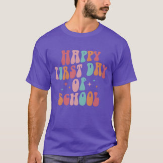 Kleurrijke Gelukkige Eerste Dag van School Leerlin T-shirt