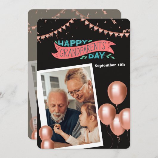 Kleurrijke Gelukkige Grootouders Dag Kaart (Voorkant / Achterkant)