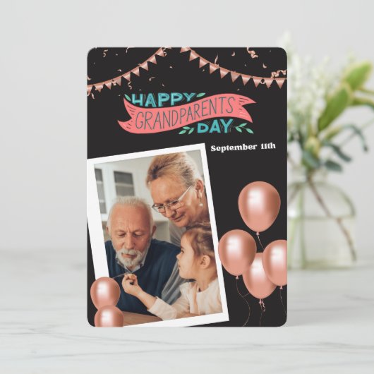 Kleurrijke Gelukkige Grootouders Dag Kaart (Staand voorkant)