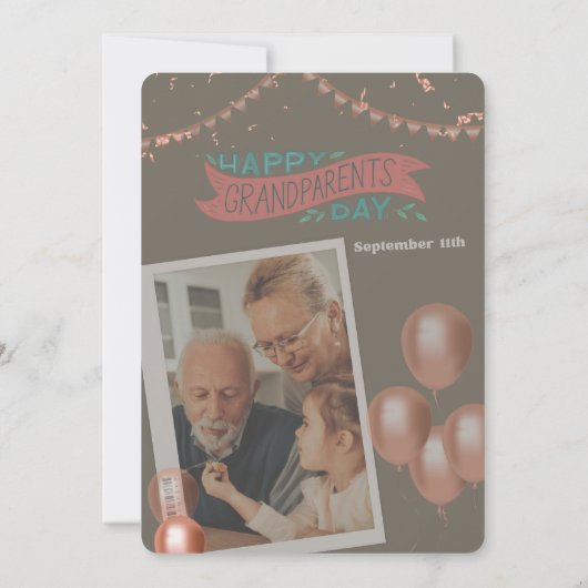 Kleurrijke Gelukkige Grootouders Dag Kaart (Achterkant)