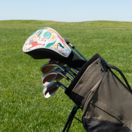 Kleurrijke Gelukkige Jungle Dieren Tropisch Patroo Golfheadcover