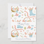 Kleurrijke gelukkige paaseieren in de lentemand feestdagenkaart (Voorkant)