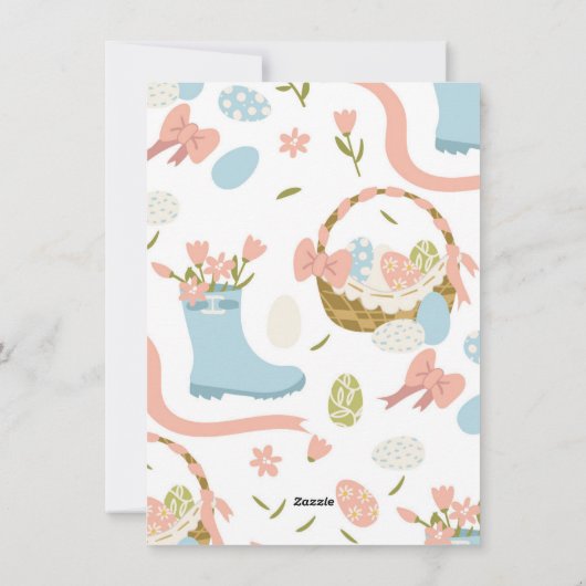 Kleurrijke gelukkige paaseieren in de lentemand feestdagenkaart (Achterkant)