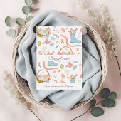 Kleurrijke gelukkige paaseieren in de lentemand feestdagenkaart