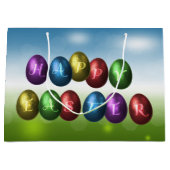 Kleurrijke Gelukkige Paaseieren Large Cadeautasje (Voorkant)