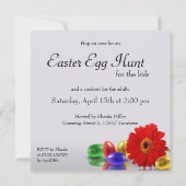 Kleurrijke gelukkige paaseieren met Gerbera Kaart (Achterkant)