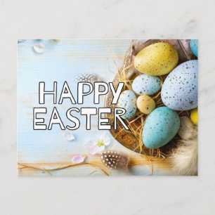 Kleurrijke Gelukkige Paasmand & Eieren Briefkaart