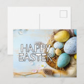 Kleurrijke Gelukkige Paasmand & Eieren Briefkaart (Voorkant / Achterkant)