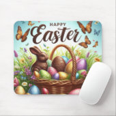 Kleurrijke, Gelukkige Paasmand met eieren Muismat (Met muis)