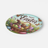 Kleurrijke, Gelukkige Paasmand met eieren Papieren Bordje (Gekanteld)
