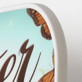 Kleurrijke, Gelukkige Paasmand met eieren Pickleball Paddle (Links Detail)