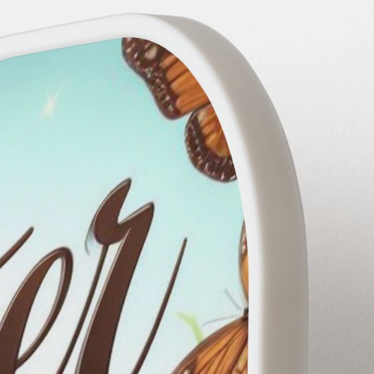 Kleurrijke, Gelukkige Paasmand met eieren Pickleball Paddle (Links Detail)