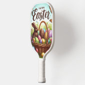Kleurrijke, Gelukkige Paasmand met eieren Pickleball Paddle (Links)