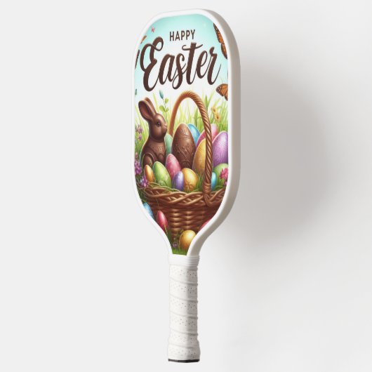 Kleurrijke, Gelukkige Paasmand met eieren Pickleball Paddle (Links)