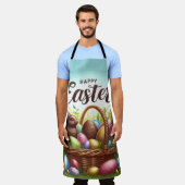 Kleurrijke, Gelukkige Paasmand met eieren Schort (Gedragen)