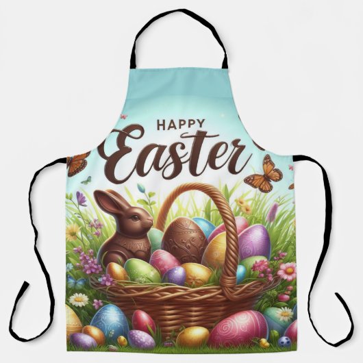 Kleurrijke, Gelukkige Paasmand met eieren Schort (Voorkant)