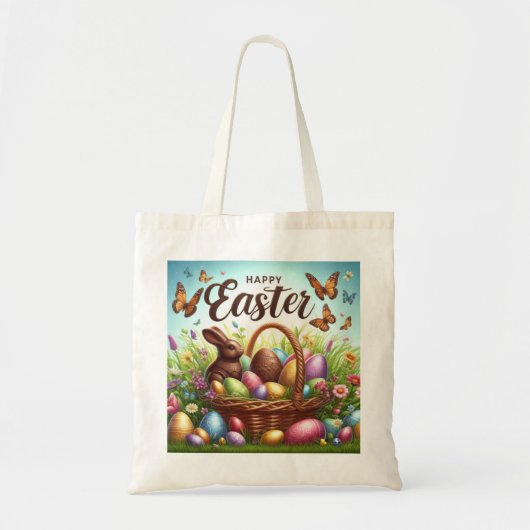 Kleurrijke, Gelukkige Paasmand met eieren Tote Bag (Voorkant)