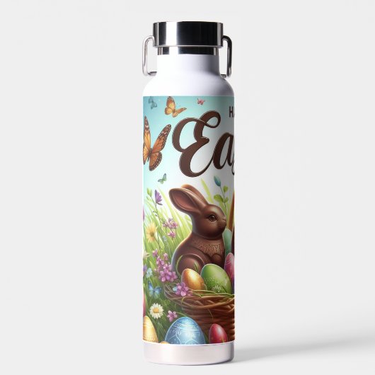 Kleurrijke, Gelukkige Paasmand met eieren Waterfles (Voorkant)