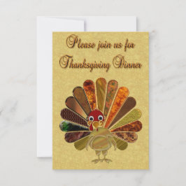 Kleurrijke Gelukkige Thanksgiving Kalkoen Kaart