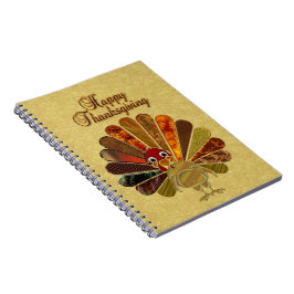 Kleurrijke Gelukkige Thanksgiving Kalkoen Notitieboek