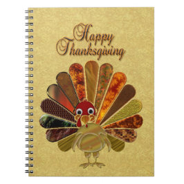 Kleurrijke Gelukkige Thanksgiving Kalkoen Notitieboek