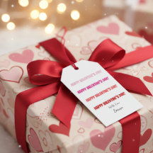 Kleurrijke Gelukkige Valentijnsdag Gift Tag met 'M