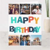 Kleurrijke Gelukkige Verjaardag 6 Fotocollage Kaart (Voorkant)
