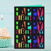 Kleurrijke Gelukkige Verjaardag en veel meer Kaart