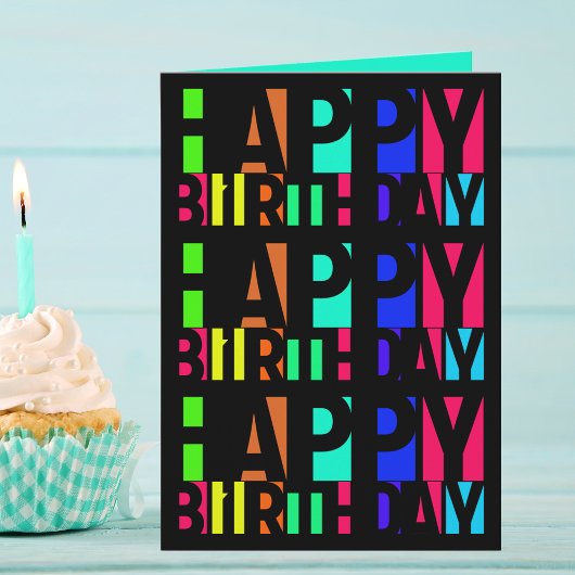 Kleurrijke Gelukkige Verjaardag en veel meer Kaart