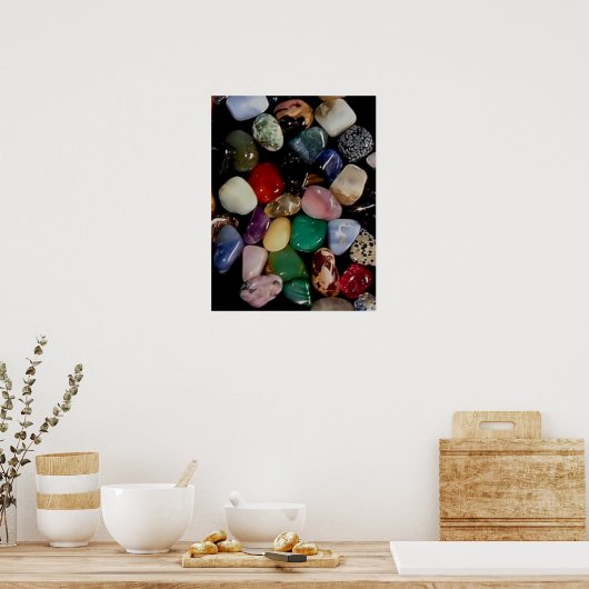 Kleurrijke Gem Stones Poster (Keuken)