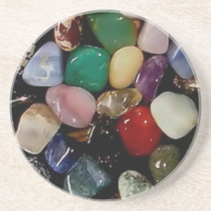 Kleurrijke Gem Stones Zandsteen Onderzetter