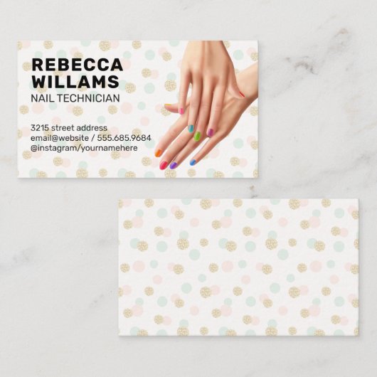 Kleurrijke Gemanicuurde Handen Visitekaartje (Voorkant / Achterkant)