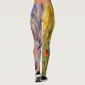 Kleurrijke gemarmerde achtergrond wild patroon leggings (Achterkant)