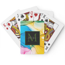 Kleurrijke gemarmerde monogram naam