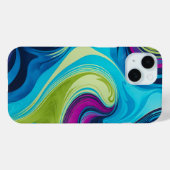 Kleurrijke gemarmerde papieren Art iPhone Case (Achterkant (horizontaal))