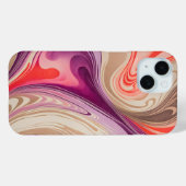 Kleurrijke gemarmerde papieren Art iPhone Case (Achterkant (horizontaal))