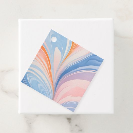 Kleurrijke gemarmerde papieren kunst cadeau Labels (In situ)