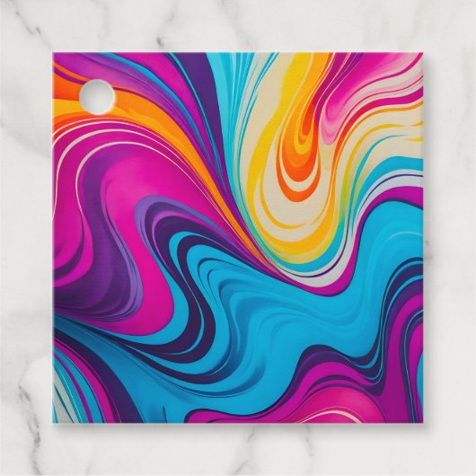 Kleurrijke gemarmerde papieren kunst cadeau Labels (Voorkant)