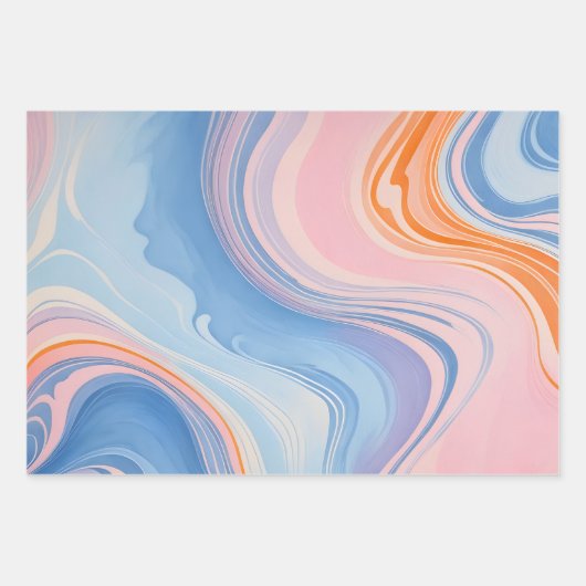 Kleurrijke gemarmerde papieren kunst inpakpapier v (Voorkant 3)