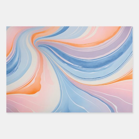 Kleurrijke gemarmerde papieren kunst inpakpapier v (Voorkant 2)