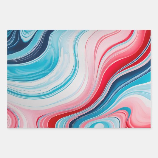 Kleurrijke gemarmerde papieren kunst inpakpapier v (Voorkant 3)