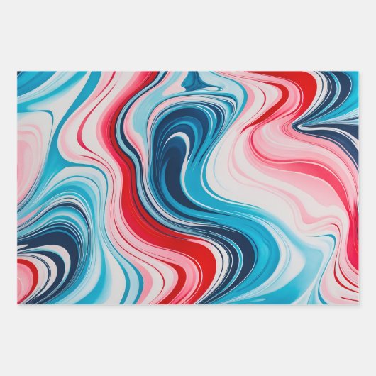 Kleurrijke gemarmerde papieren kunst inpakpapier v (Voorkant)