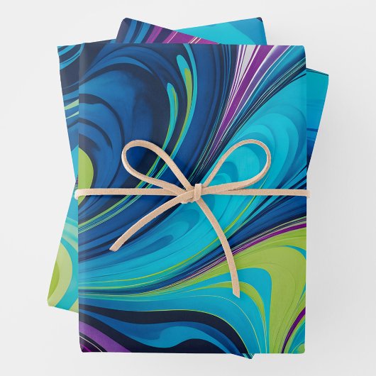 Kleurrijke gemarmerde papieren kunst inpakpapier v