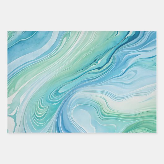 Kleurrijke gemarmerde papieren kunst inpakpapier v (Voorkant 3)